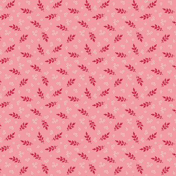 Home Town Holiday 2 C19612-HEIRCORAL Heirloom Coral Mistletoe by Lori Holt for Riley Blake Designs
