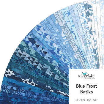 Blue Frost Batiks  2.5" Rolie Polie by Riley Blake Designs