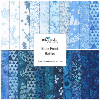 Blue Frost Batiks  Fat Quarter Bundle by Riley Blake Designs