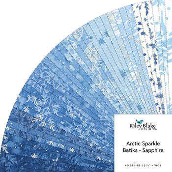 Arctic Sparkle Batiks - Sapphire  2.5" Rolie Polie by Riley Blake Designs