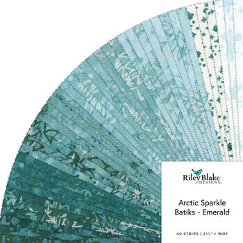 Arctic Sparkle Batiks - Emerald  2.5" Rolie Polie by Riley Blake Designs