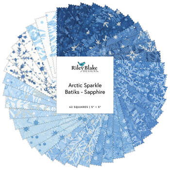 Arctic Sparkle Batiks - Sapphire  5" Stacker by Riley Blake Designs