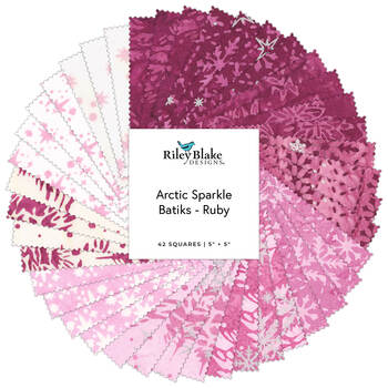 Arctic Sparkle Batiks - Ruby  5" Stacker by Riley Blake Designs