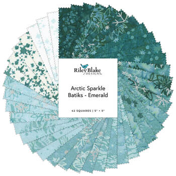 Arctic Sparkle Batiks - Emerald  5" Stacker by Riley Blake Designs