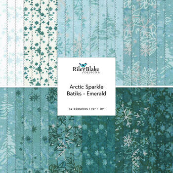 Arctic Sparkle Batiks - Emerald  10" Stacker by Riley Blake Designs