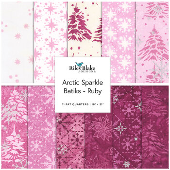 Arctic Sparkle Batiks - Ruby  Fat Quarter Bundle by Riley Blake Designs
