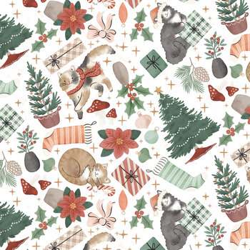 Meowy & Bright W185-005-158 White Everything Toss by White Owl Textiles