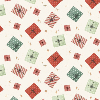 Meowy & Bright W185-006-158 Cream Gift Toss by White Owl Textiles