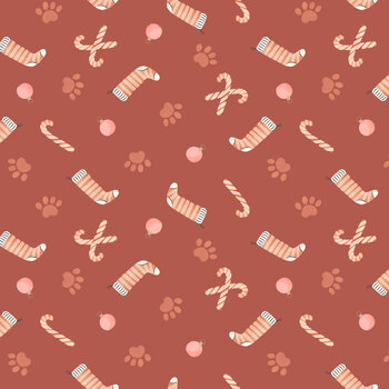 Meowy & Bright W185-007-515 Red Stocking Toss by White Owl Textiles