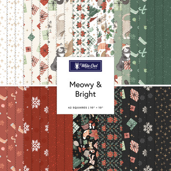 Meowy & Bright  10" Stack Laura Marshall for White Owl Textiles