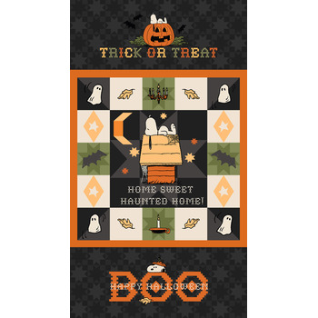 Peanuts® Homestead Haunts P1053-98 Charcoal Multi Panel by Northcott Fabrics