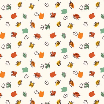 Fall Besties Original Squishmallows™ SQ1081-12 Cream Ditsy Leaves by Northcott Fabrics