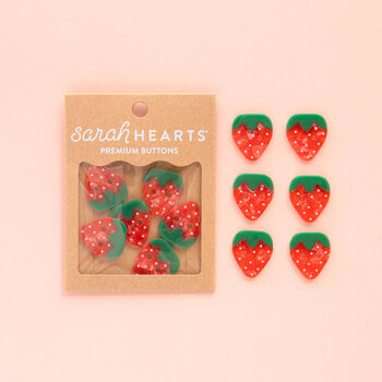 Sarah Hearts Large 1" Strawberry Button Pack