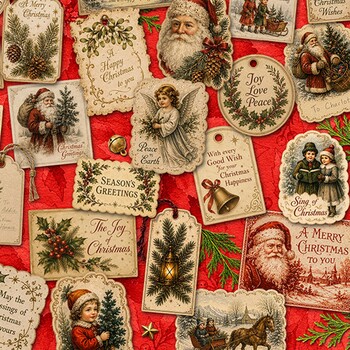 Comfort & Joy 10925-25 Edwardian Wrapped in Wishes by Patrick Lose for Northcott Fabrics