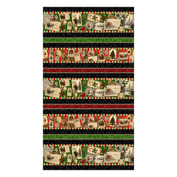 Comfort & Joy 10927-99 Victorian Border Stripe Mementos by Patrick Lose for Northcott Fabrics