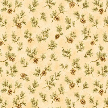Comfort & Joy 10939-50 Scotch Pine Woodland Sprigs by Patrick Lose for Northcott Fabrics