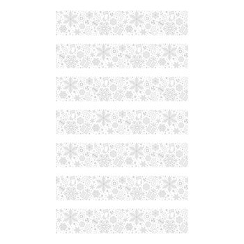 Tinsel Trimmings 10940M-10 Silver Metallic Border Stripe by Patrick Lose for Northcott Fabrics