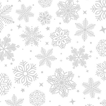 Tinsel Trimmings 10942M-10 Silver Metallic Winter Waltz by Patrick Lose for Northcott Fabrics