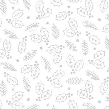 Tinsel Trimmings 10949M-10 Silver Metallic Deck the Halls by Patrick Lose for Northcott Fabrics