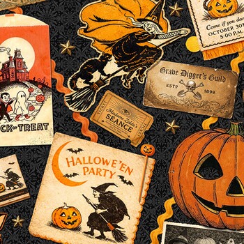 Trick or Treat Treasures 10902-99 Multi Frightfully Festive by Patrick Lose for Northcott Fabrics