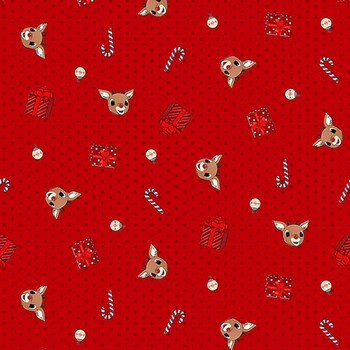 Rudolph the Red-Nosed Reindeer® RD1017-24 Red Presents by Northcott Fabrics