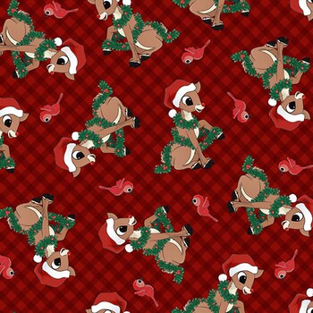 Rudolph the Red-Nosed Reindeer® RD1012-25 Dk Red Rudolph Toss by Northcott Fabrics