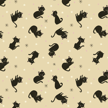 Friendly Frights T150-004-295 Cream Cats by Caitlyn Betsy Bell for Tide + Loom