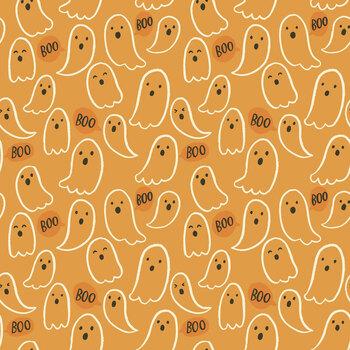Friendly Frights T150-005-419 Orange Ghosts by Caitlyn Betsy Bell for Tide + Loom