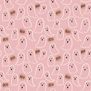 Friendly Frights T150-005-519 Pink Ghosts by Caitlyn Betsy Bell for Tide + Loom