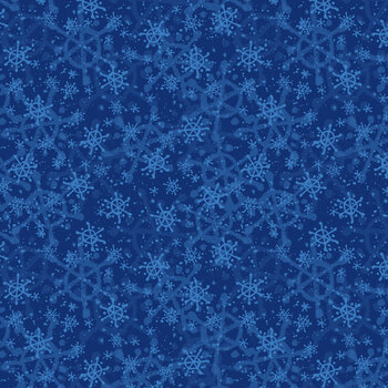 Friends So Deer W105-067-777 Dk Navy Snowflakes by Susan Winget for White Owl Textiles