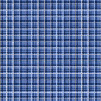 Friends So Deer W105-066-771 Blue Plaid by Susan Winget for White Owl Textiles