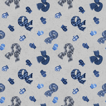 Friends So Deer W105-062-977 Gray Mittens & Scarves by Susan Winget for White Owl Textiles