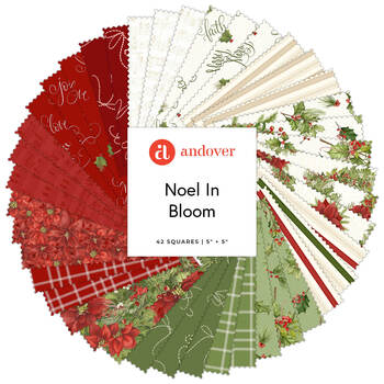 Noel in Bloom  5" Stamps Nicole Tamarin for White Owl Textiles