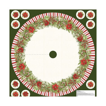 Noel in Bloom W100-045-185 Tree Skirt Panel by Nicole Tamarin for White Owl Textiles