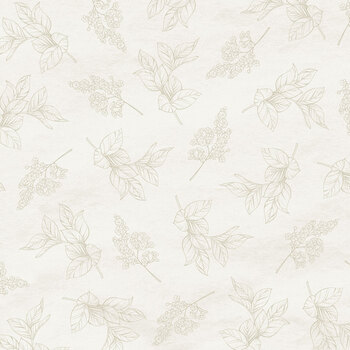 Bellini W200-006-112 Cream Sprig Toile by Suzanne Nicoll for White Owl Textiles
