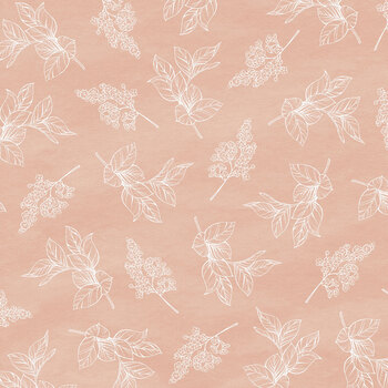 Bellini W200-006-411 Peach Sprig Toile by Suzanne Nicoll for White Owl Textiles