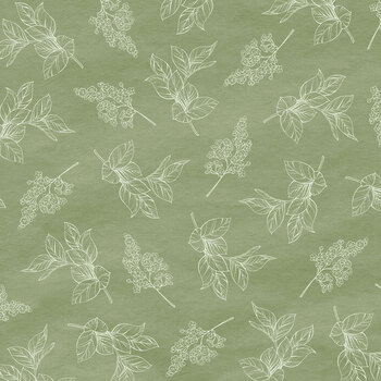 Bellini W200-006-811 Green Sprig Toile by Suzanne Nicoll for White Owl Textiles