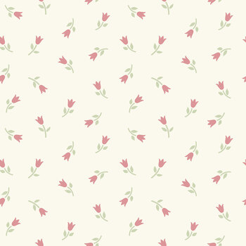 Bellini W200-007-158 Cream Ditsy Tulips by Suzanne Nicoll for White Owl Textiles
