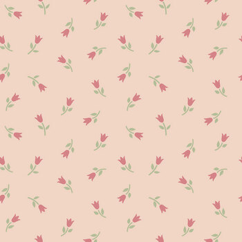 Bellini W200-007-458 Pink Ditsy Tulips by Suzanne Nicoll for White Owl Textiles