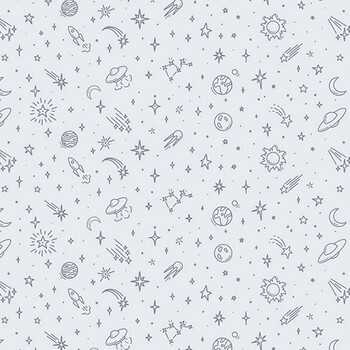 To the Moon Flannel F91500-92 Gray Space by FIGO Fabrics