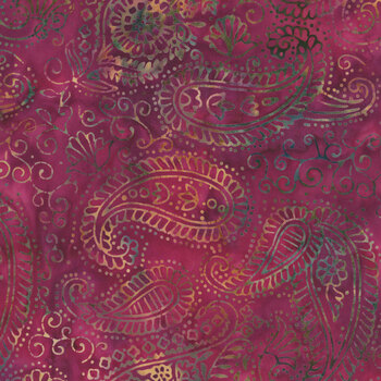 Saffron and Spice Batiks 122657160 Hot Lips Paisley Outline by Jerry Khiev for Island Batik