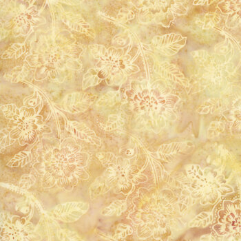 Saffron and Spice Batiks 122664051 Ecru Paisley Flower by Jerry Khiev for Island Batik