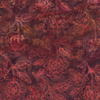 Saffron and Spice Batiks 122664385 Raisin Paisley Flower by Jerry Khiev for Island Batik