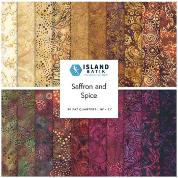 Saffron and Spice Batiks  Fat Quarter Bundle Jerry Khiev for Island Batik