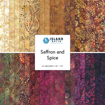 Saffron and Spice Batiks  10" Stack Jerry Khiev for Island Batik