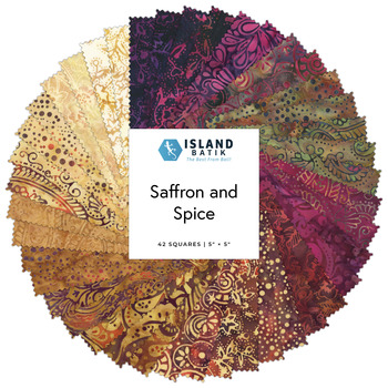 Saffron and Spice Batiks  5" Stamps Jerry Khiev for Island Batik