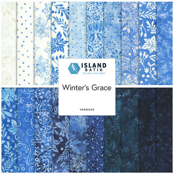 Winter's Grace Batiks  Yardage by Jerry Khiev for Island Batik