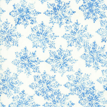 Winter's Grace Batiks 122606700 White Large Snowflake by Jerry Khiev for Island Batik