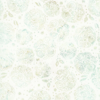 Winter's Grace Batiks 122607700 White Swirled Circles by Jerry Khiev for Island Batik