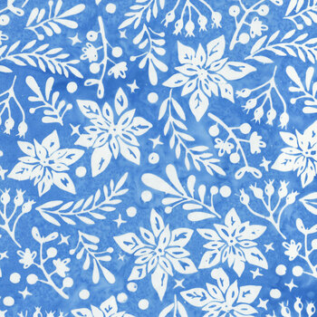 Winter's Grace Batiks 122608525 Morning Glory Poinsettias by Jerry Khiev for Island Batik
